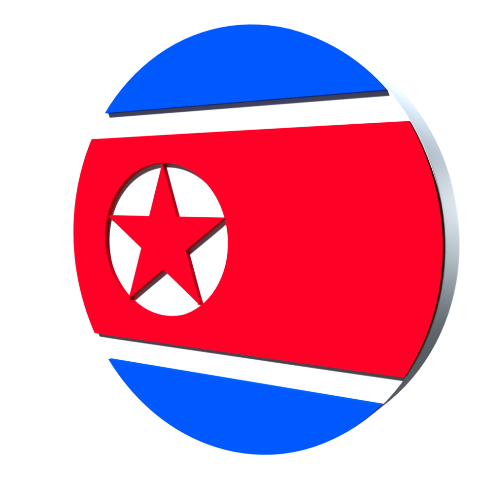 North Korea flag 3d icon PNG transparent