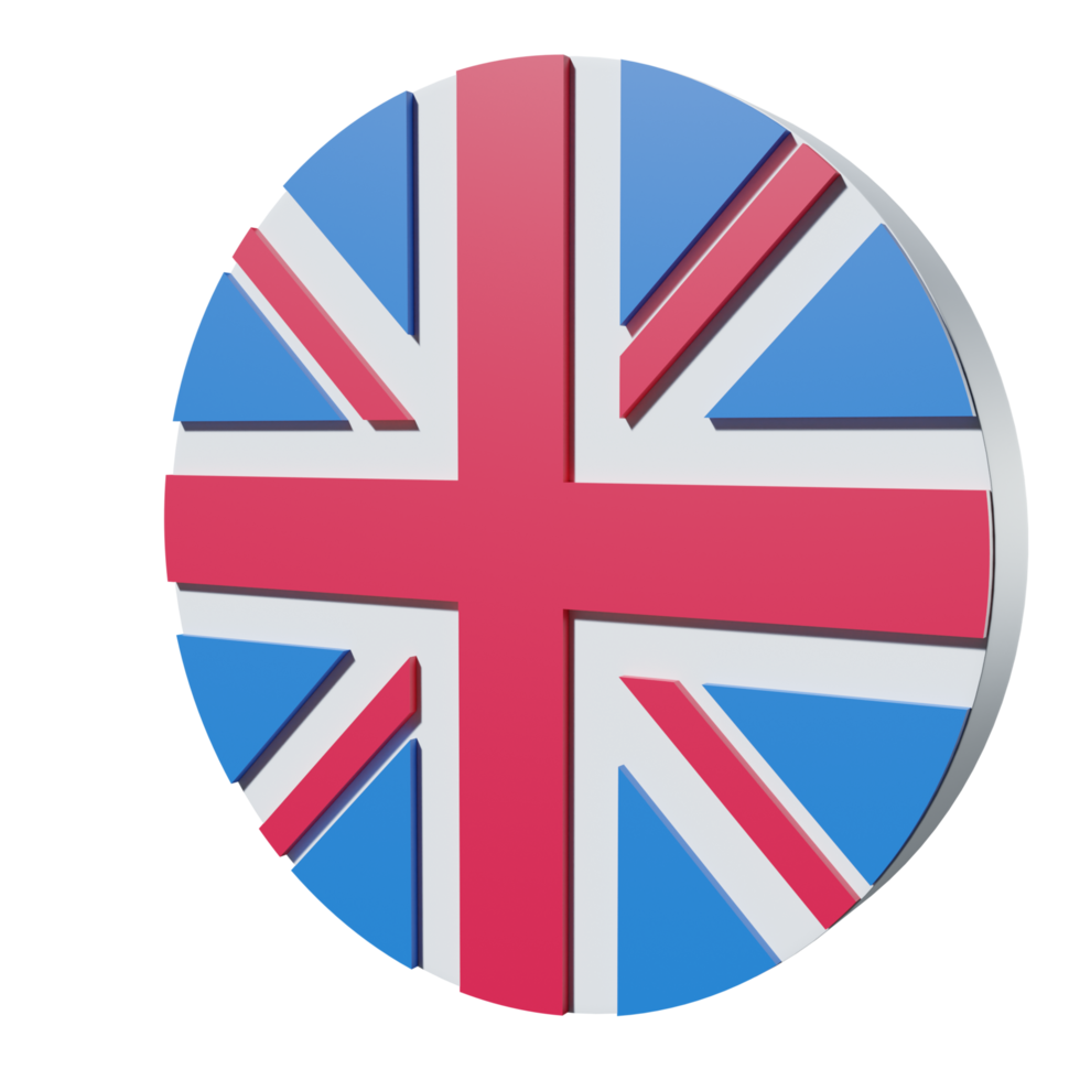 United Kingdom flag 3d icon PNG transparent