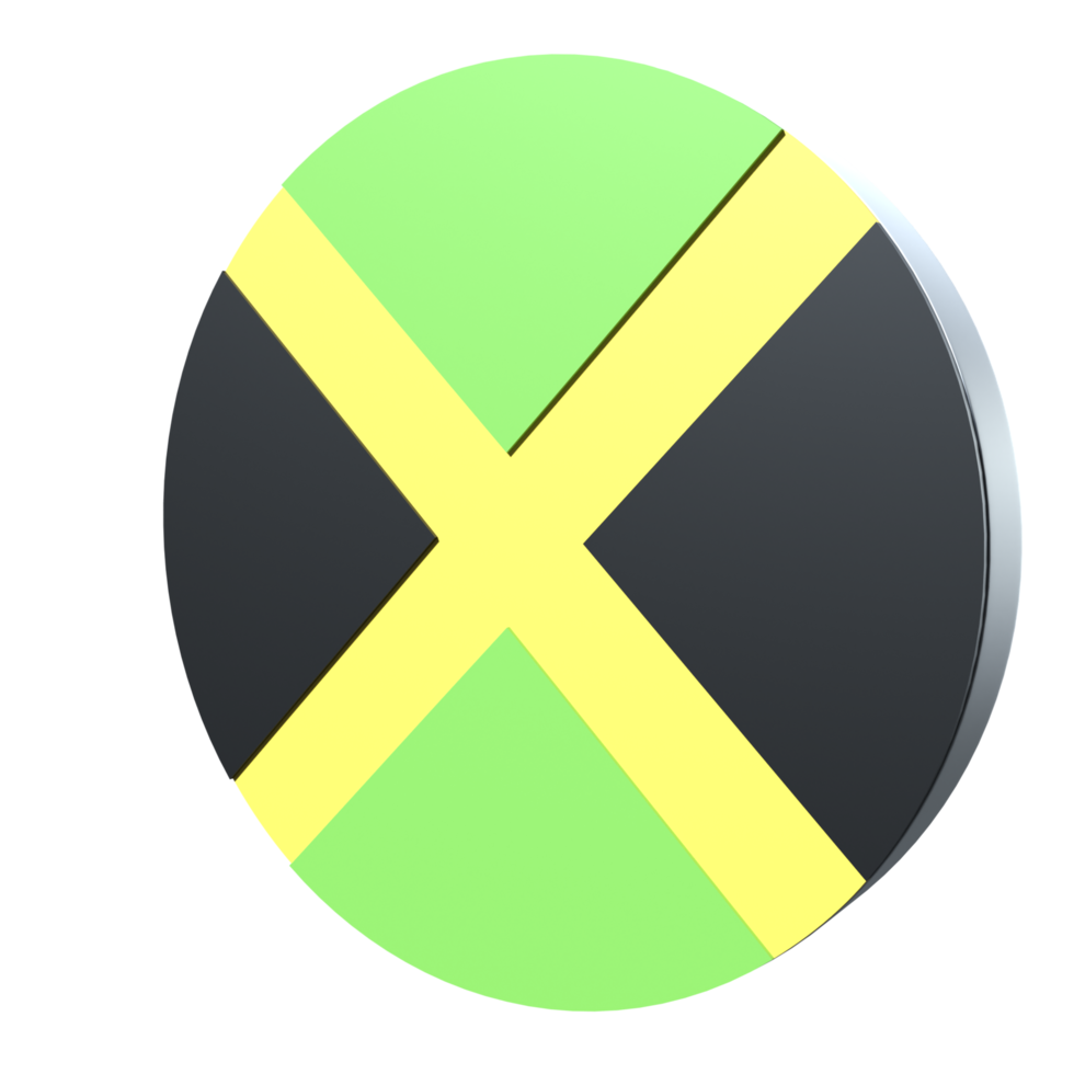 Jamaika-Flagge 3D-Symbol png transparent