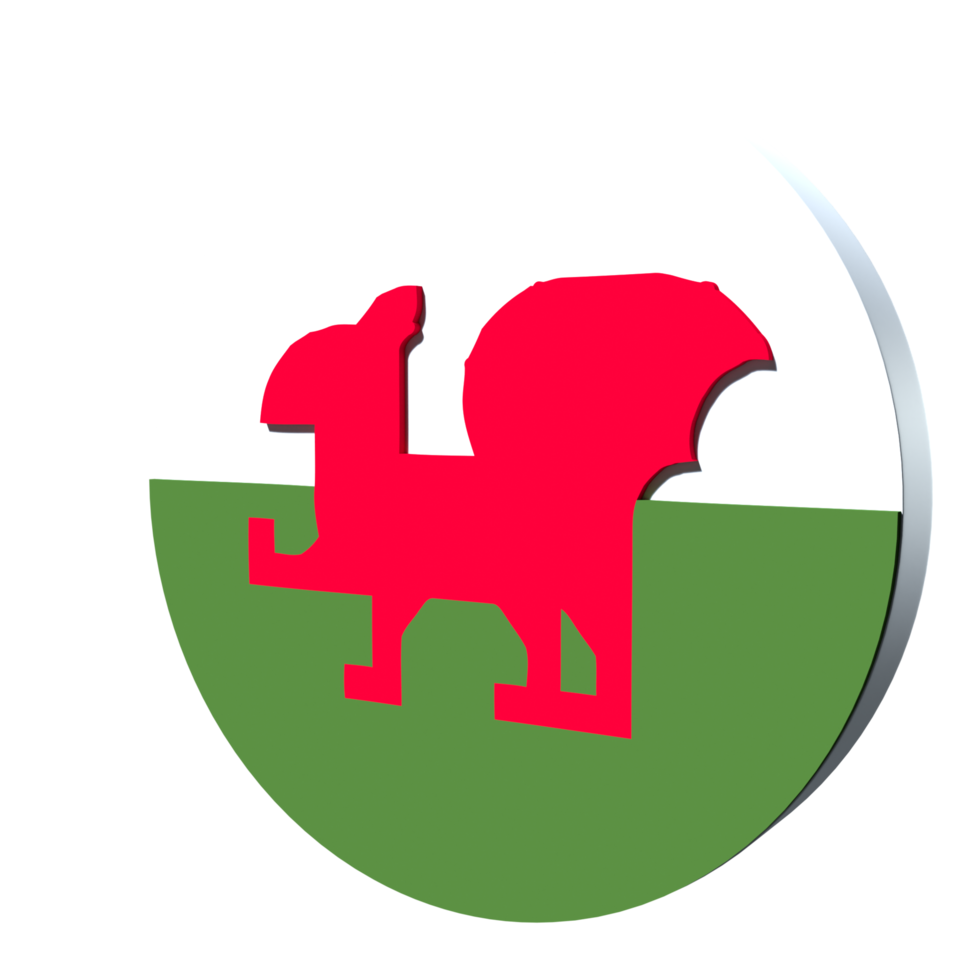 Wales flag 3d icon PNG transparent