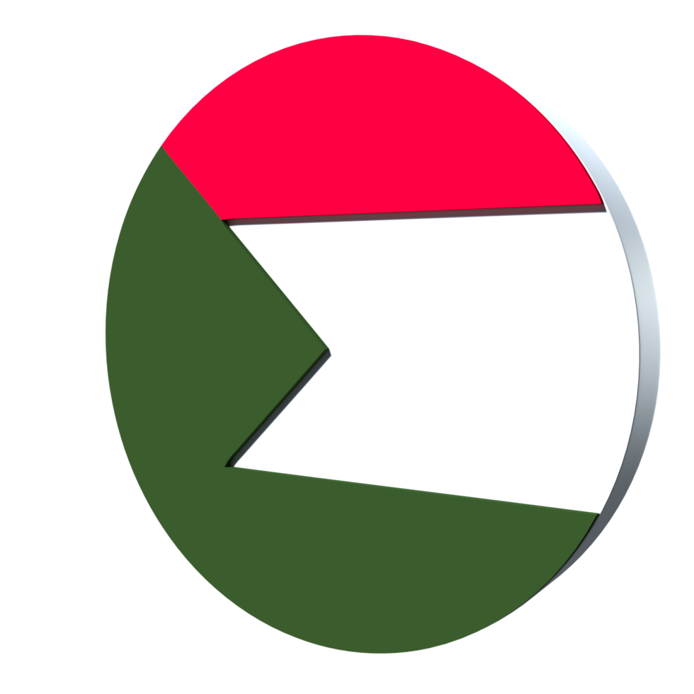 Sudan flag 3d icon PNG transparent