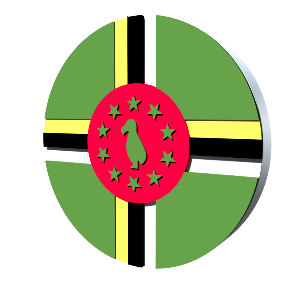 bandeira dominica ícone 3d png transparente