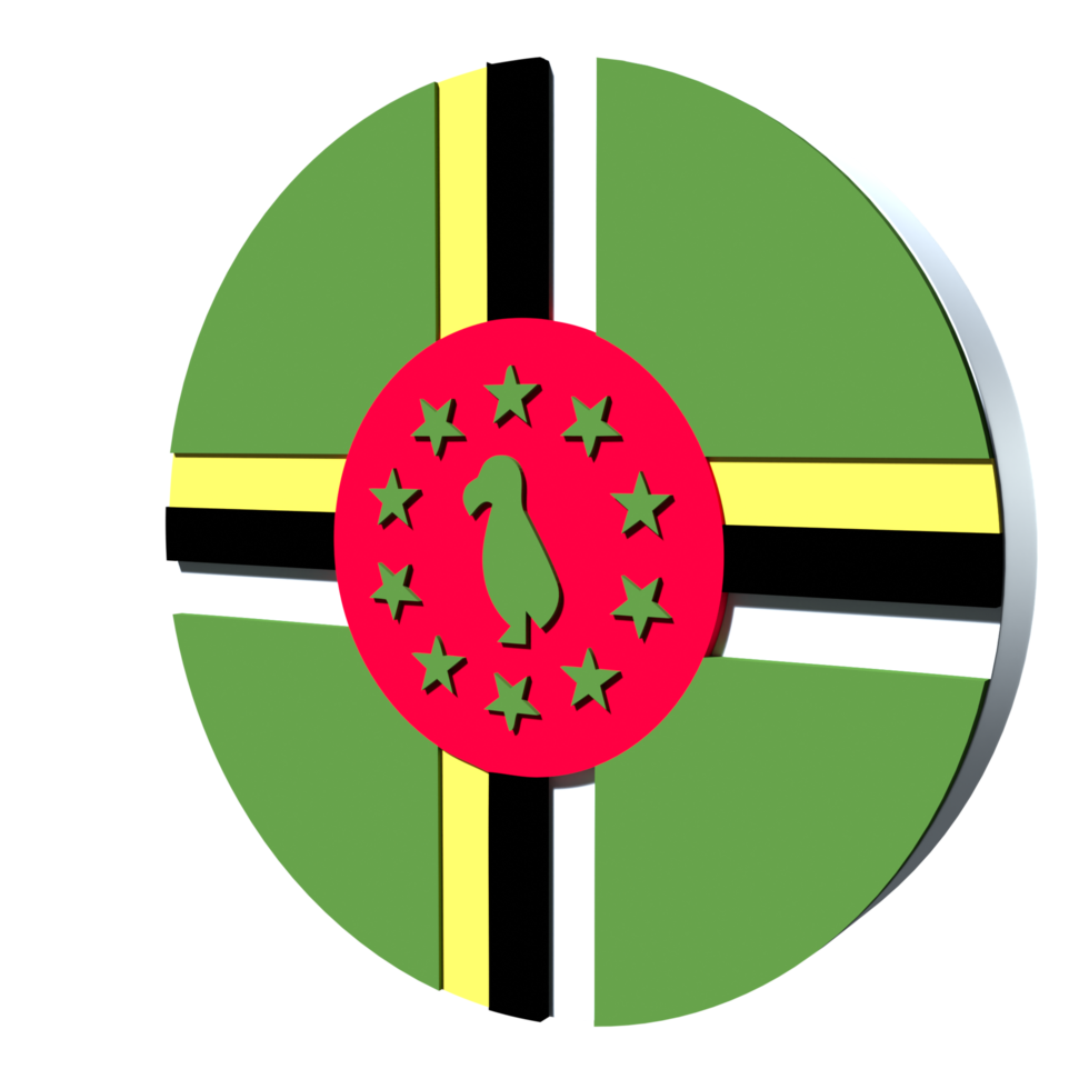 Dominica flag 3d icon PNG transparent