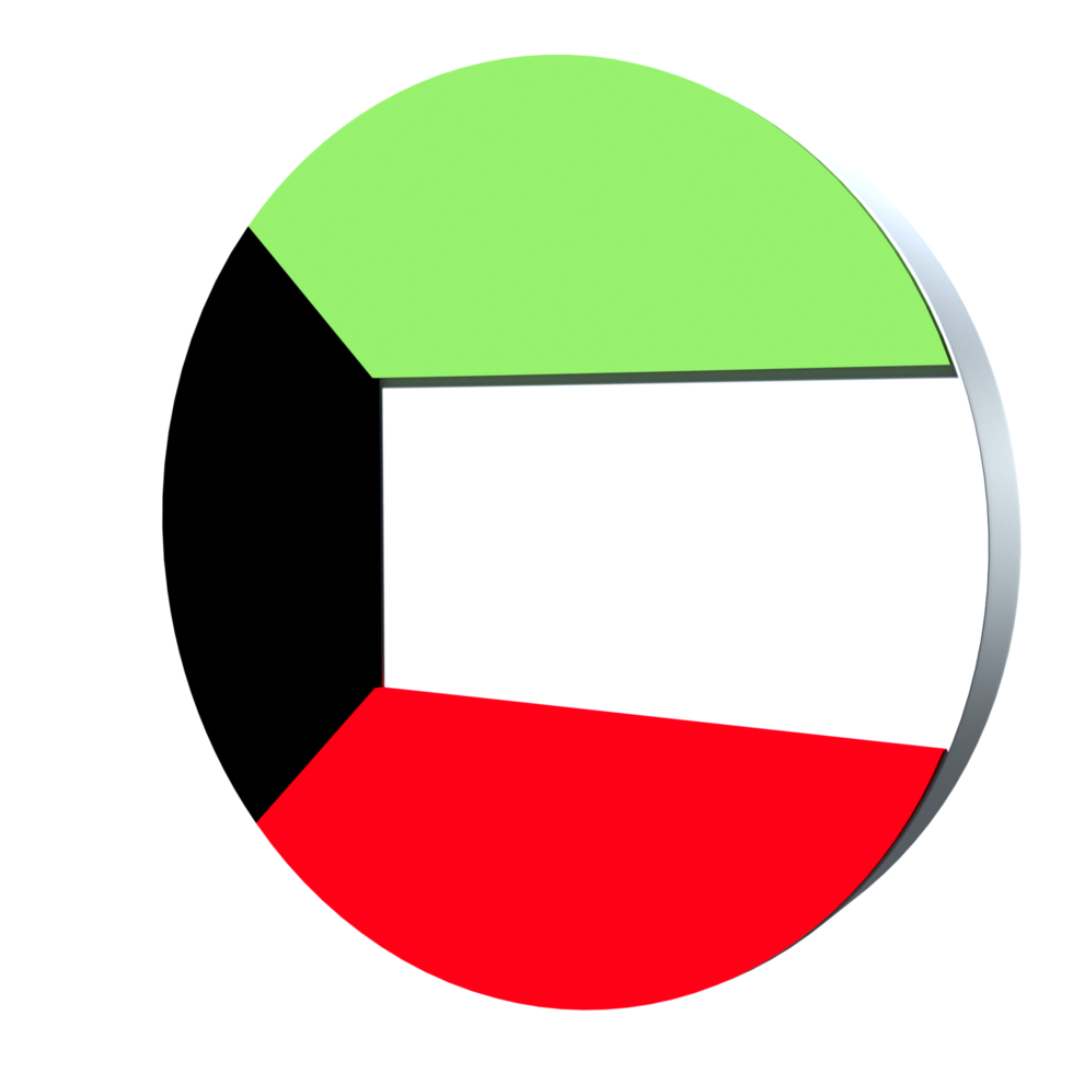 drapeau koweït icône 3d png transparent