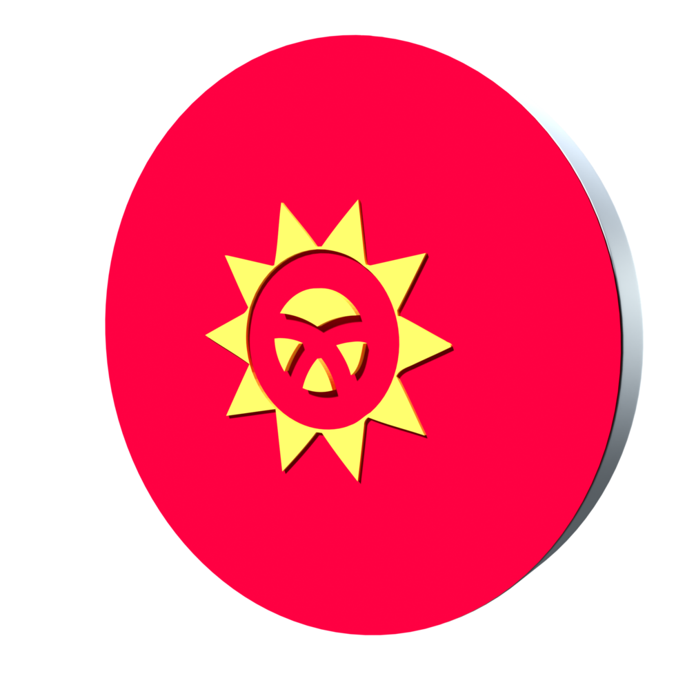 Kyrgyzstan flag 3d icon PNG transparent