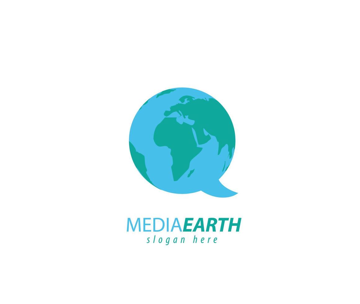Media social Earth logo design vector