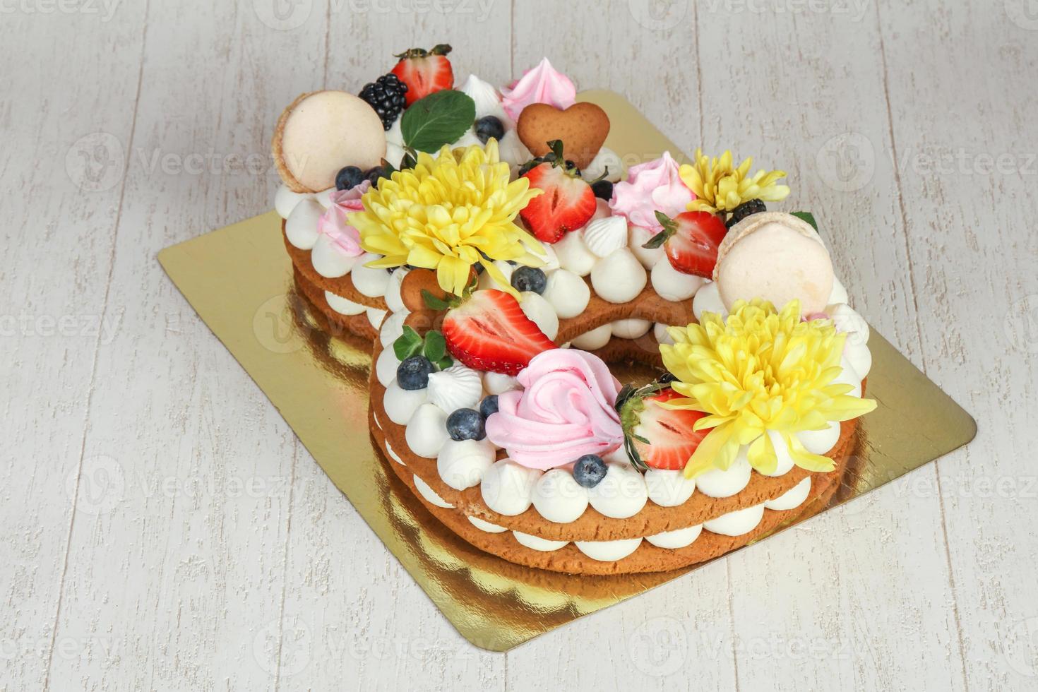 Cake with flower photo