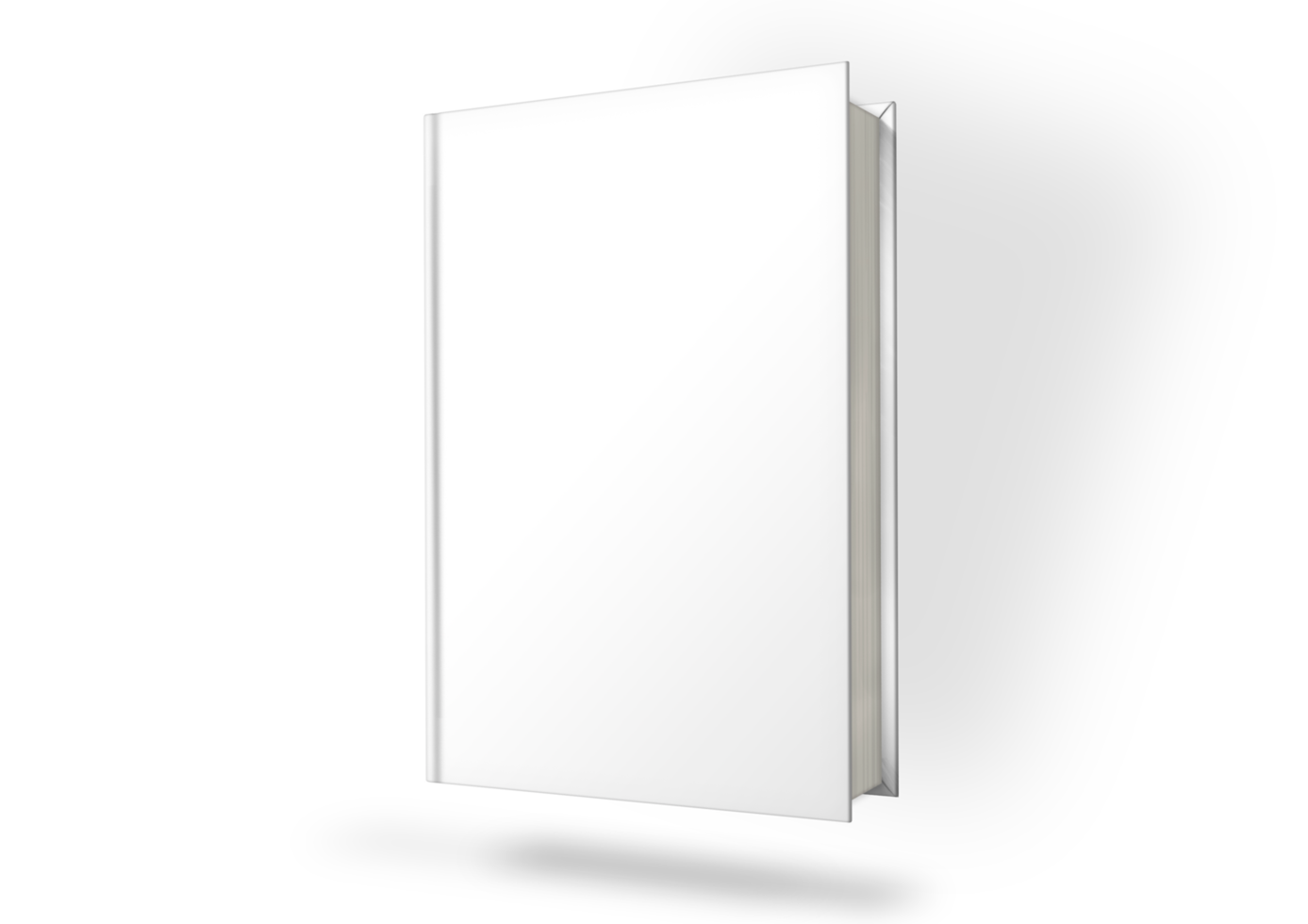 Realistic white book cover isolated png
