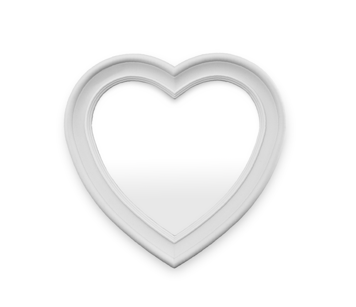 marco de corazón blanco aislado png