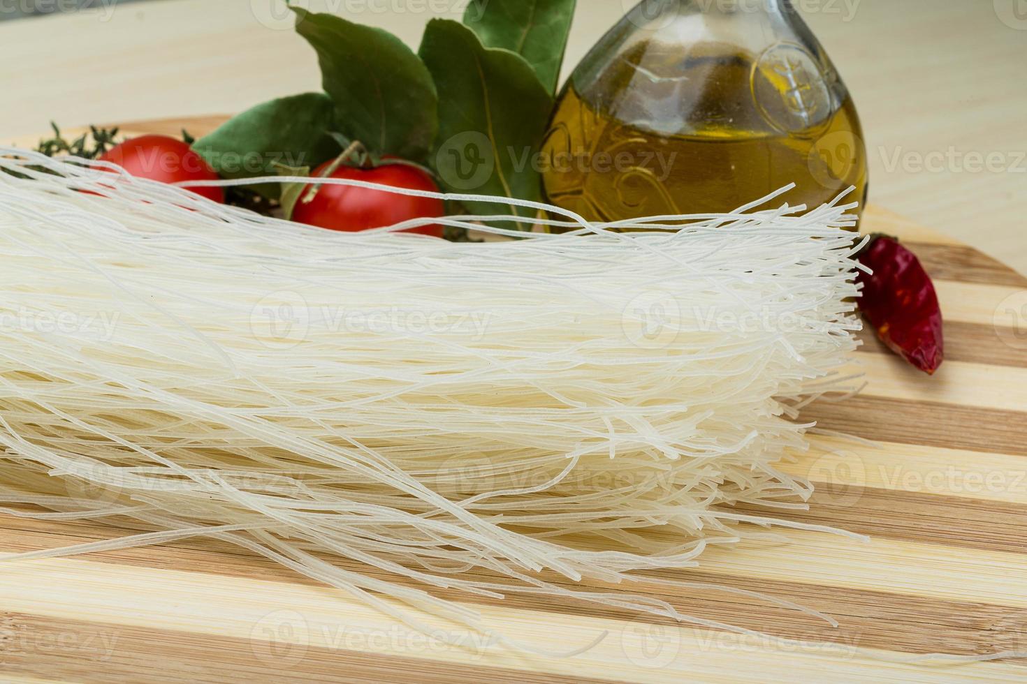 Raw rice noodles photo