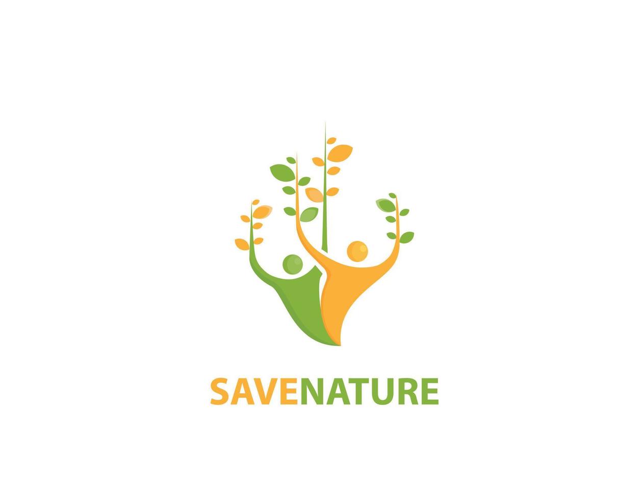 people tree,leaf,ecology - save nature logo vector