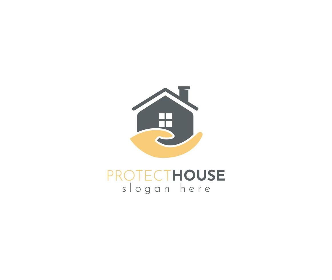 Protect House logo design vector