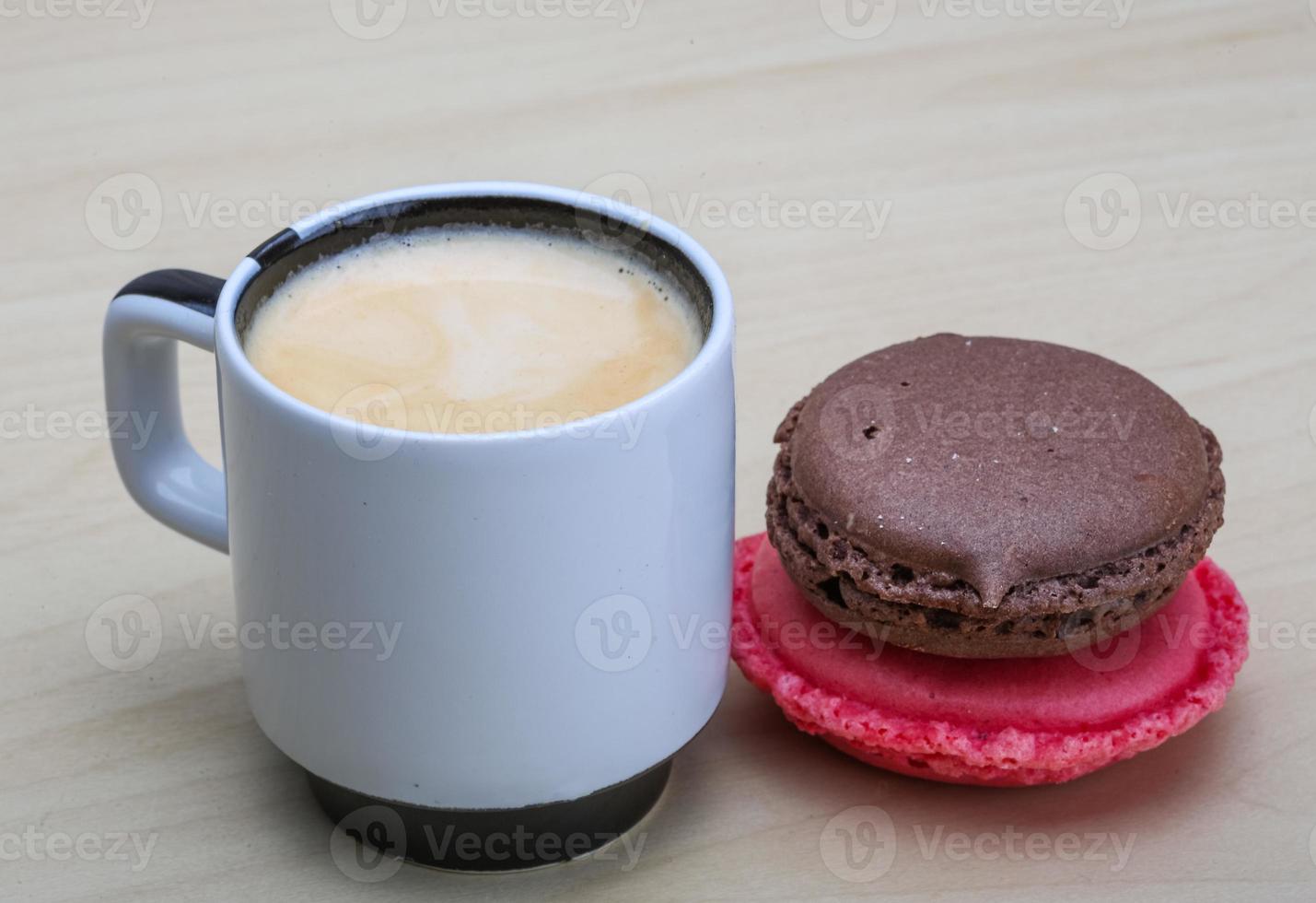 Espresso with macaroons photo