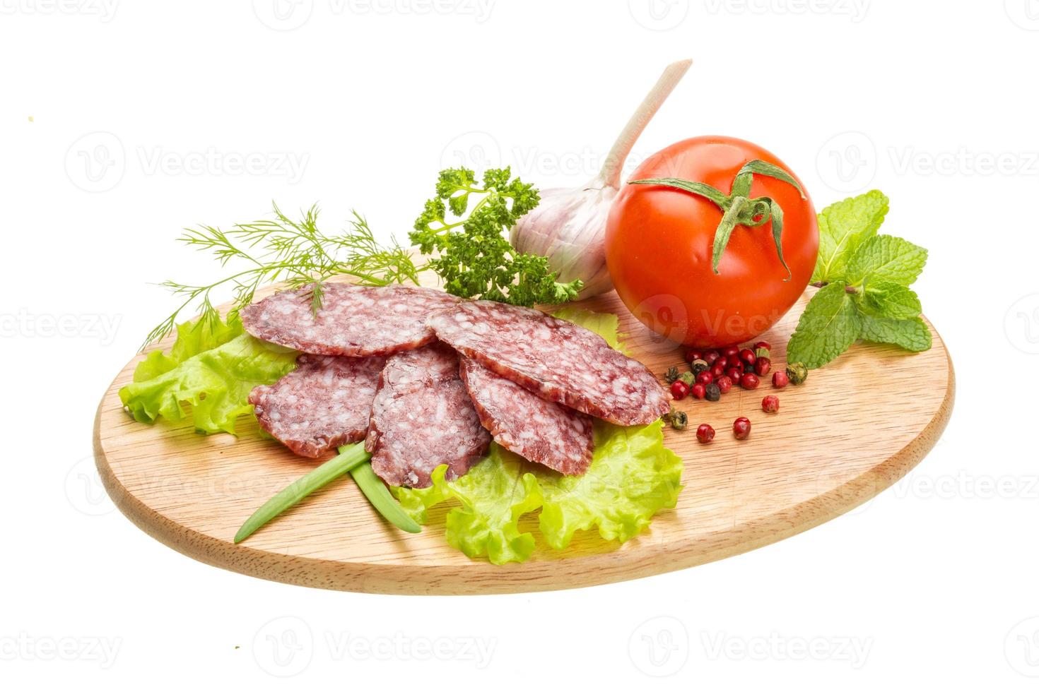 Fresh ripe salami photo