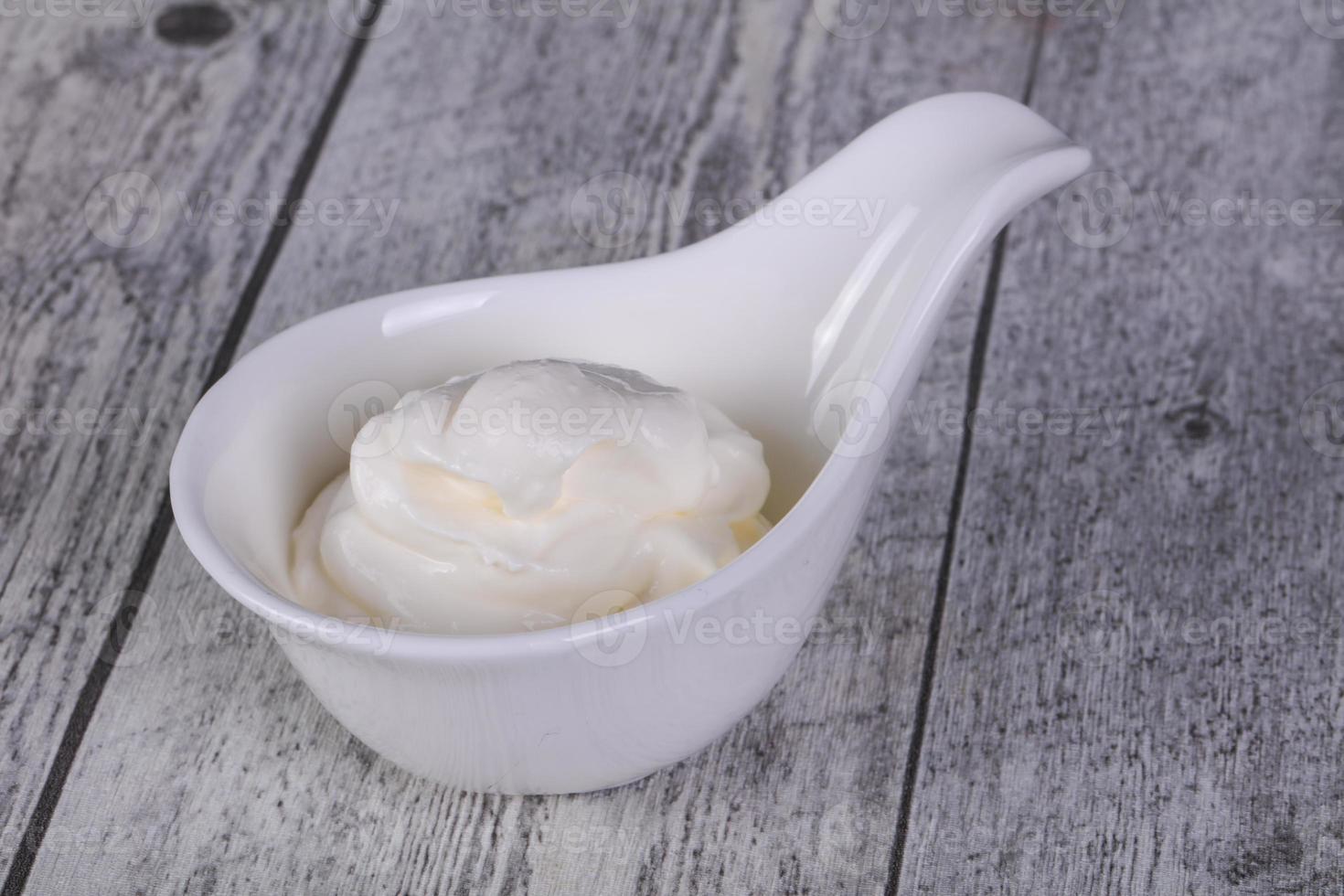 Sour cream in the bowl photo