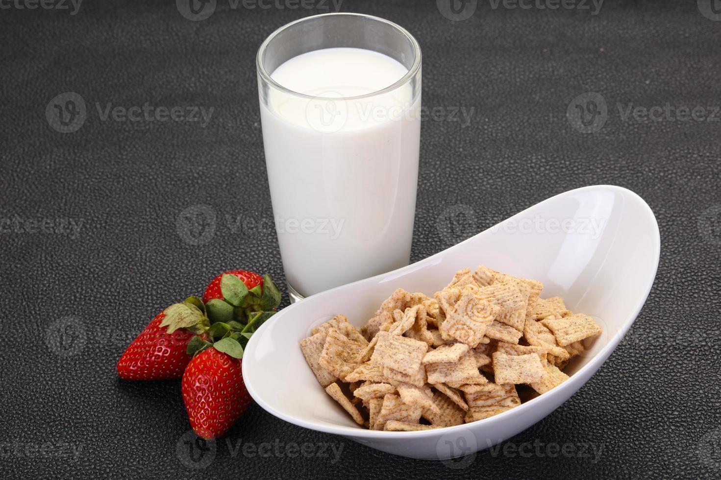 Wheat flakes for breakfast photo