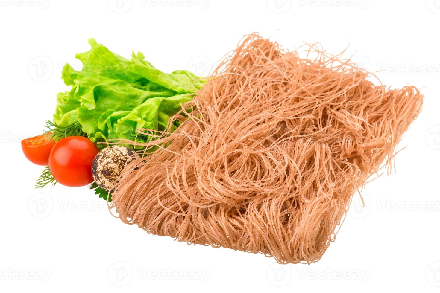 Raw rice noodles photo
