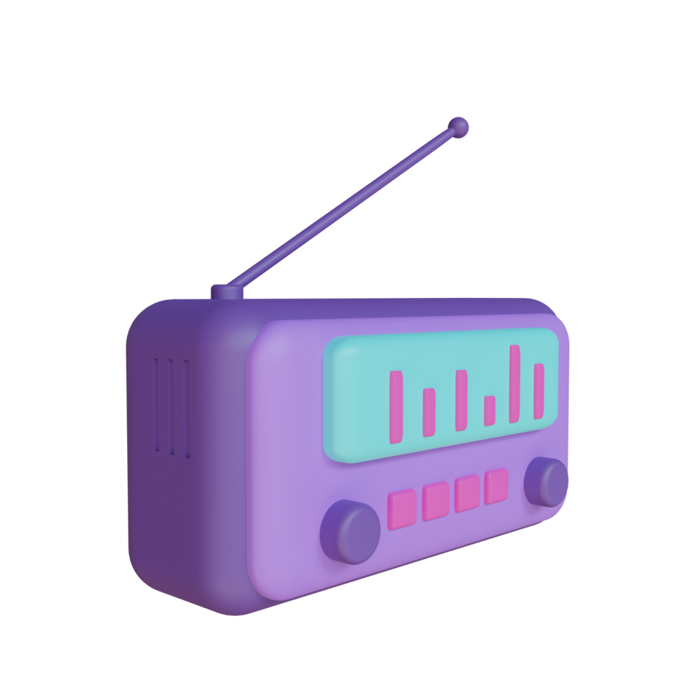 3d Render radio object png