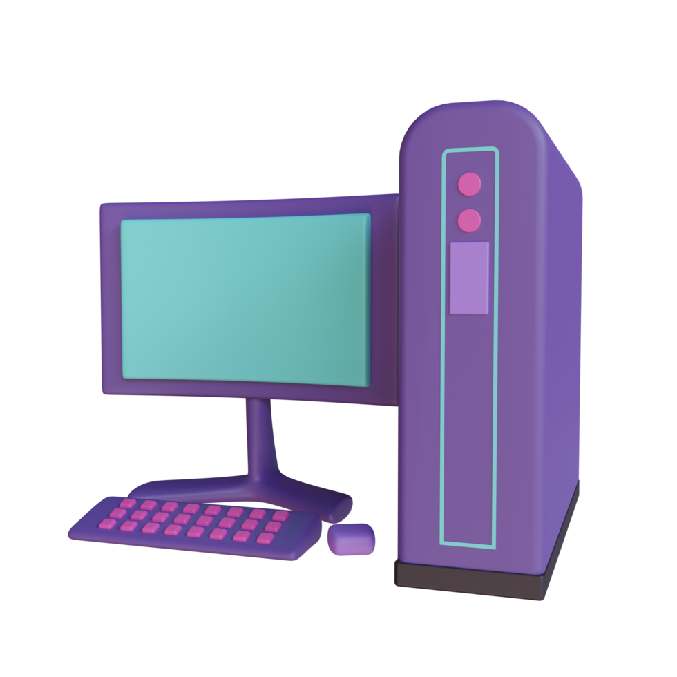 3d Render Personal Computer object png