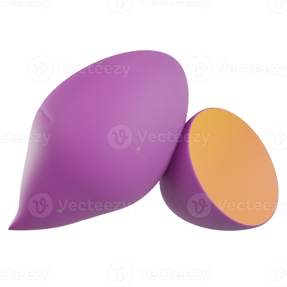 3d render sweet potato object png