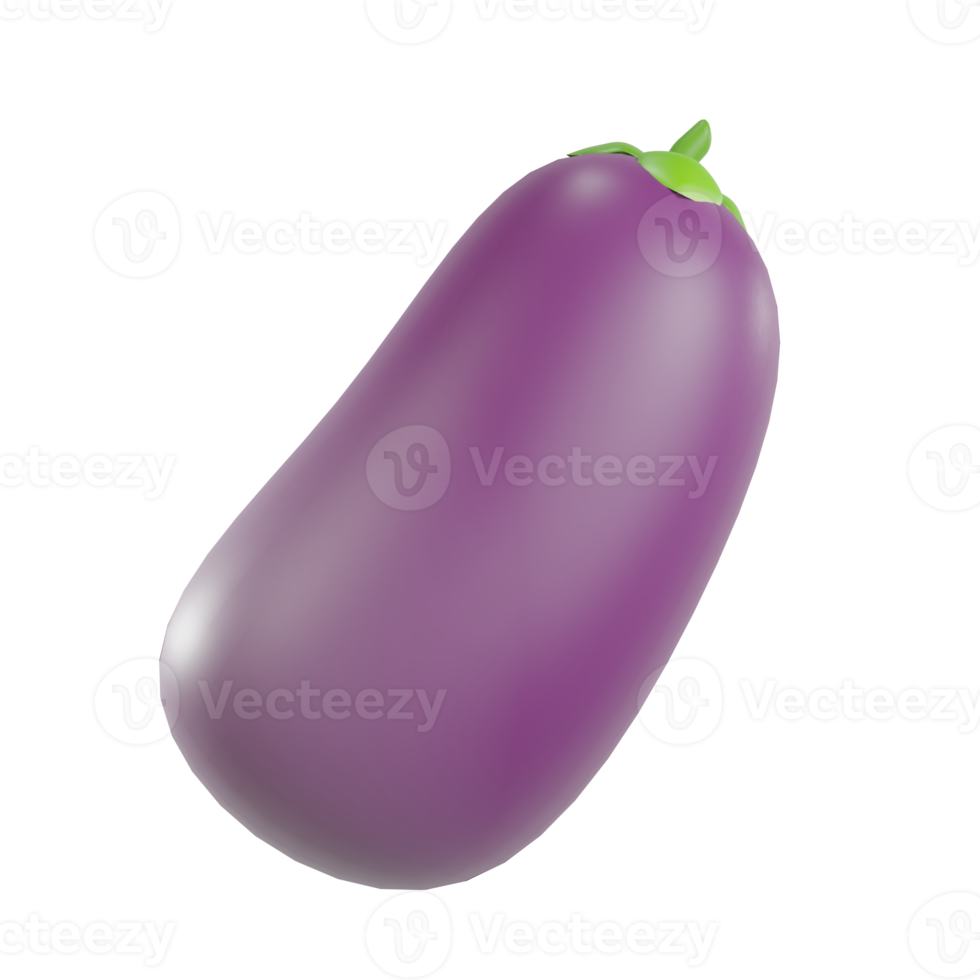 3d render eggplant object png