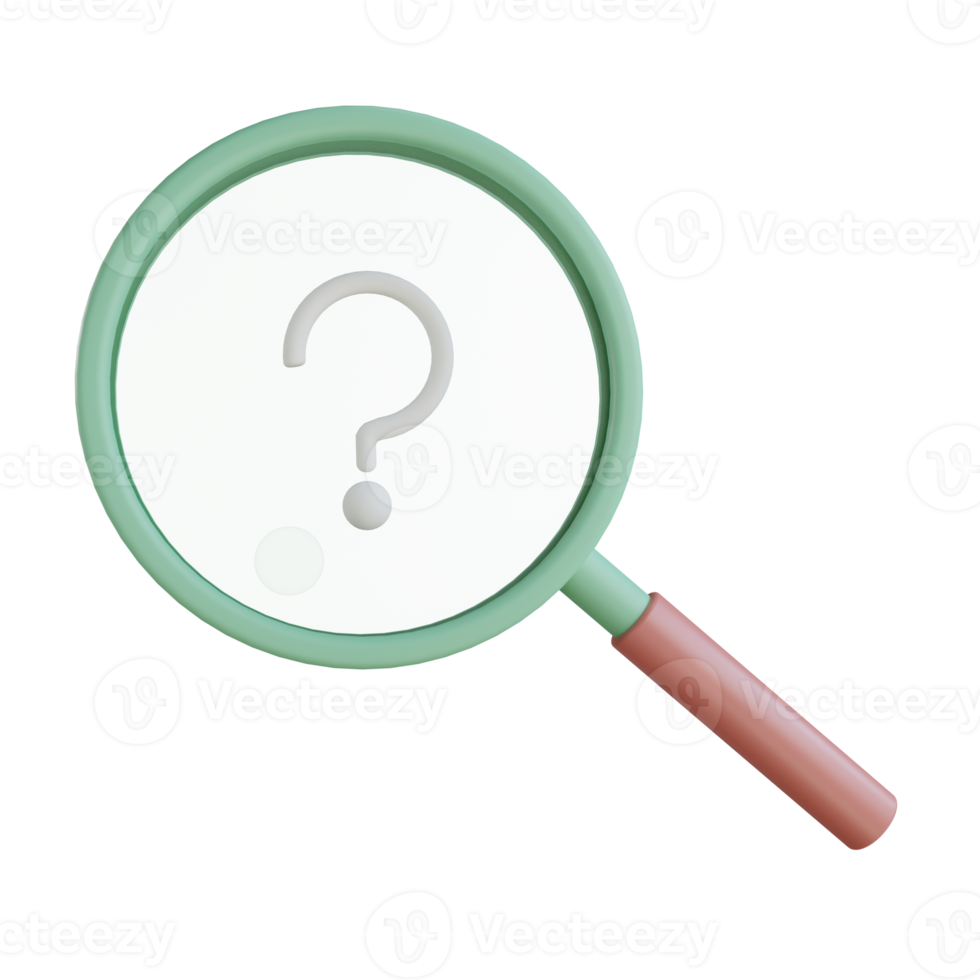 3D-förstorande sökobjekt med transparent bakgrund png