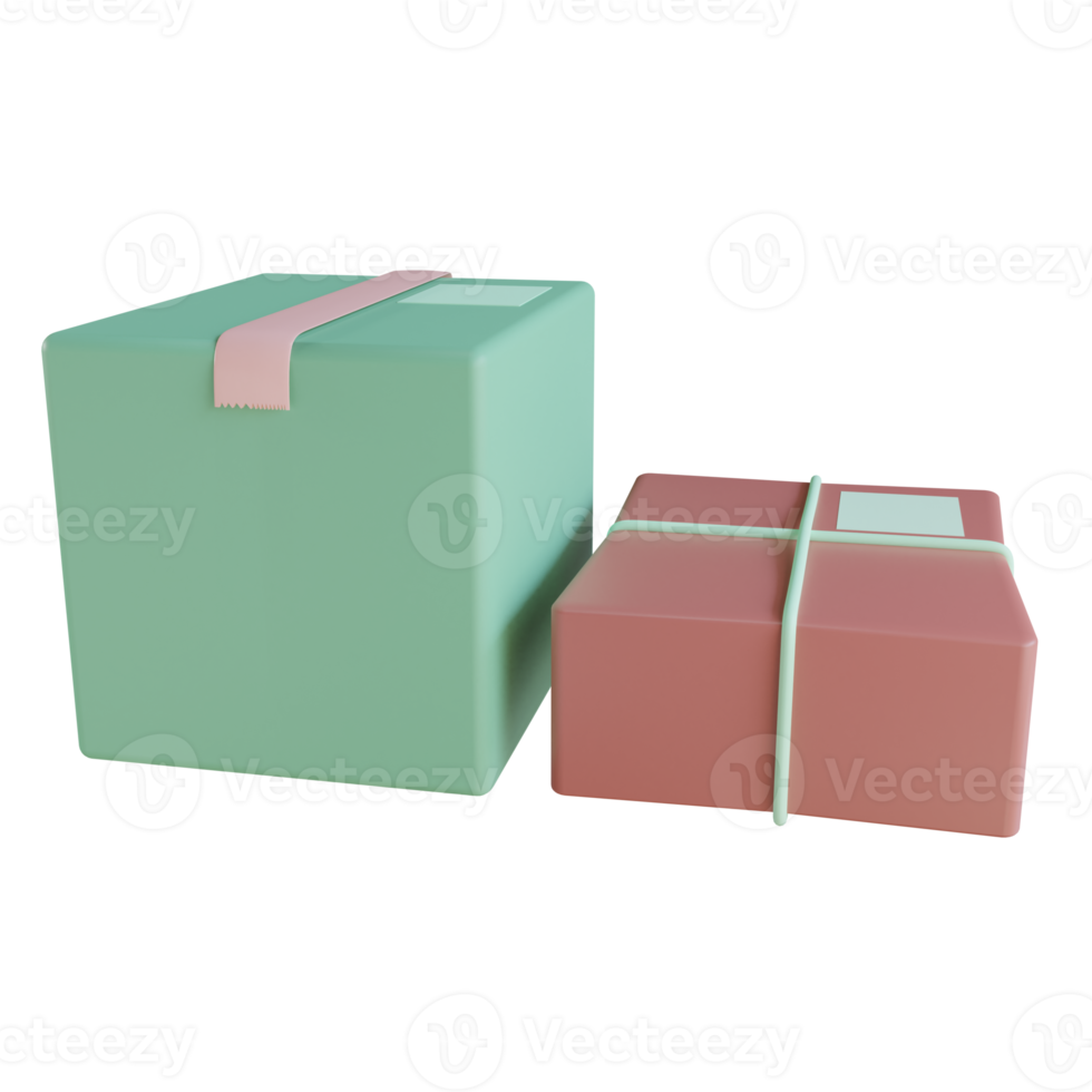 3d package object with transparent background png