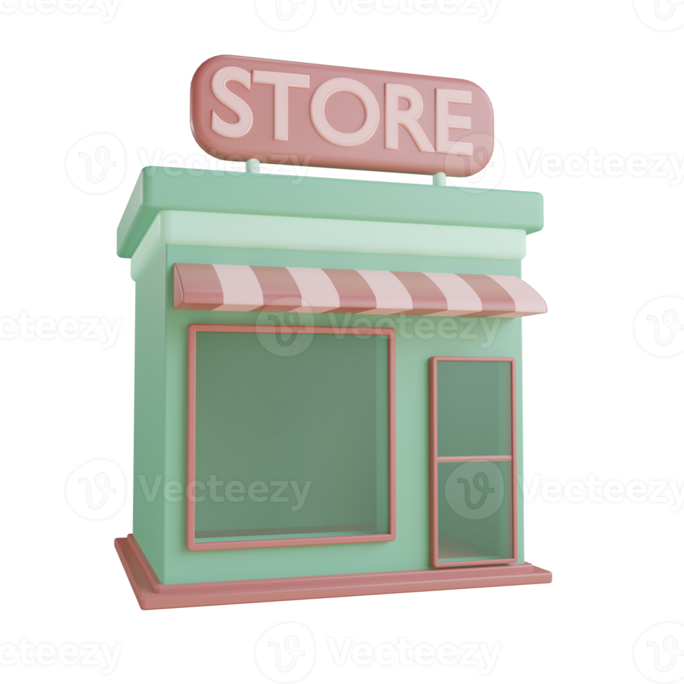 3d store object with transparent background png