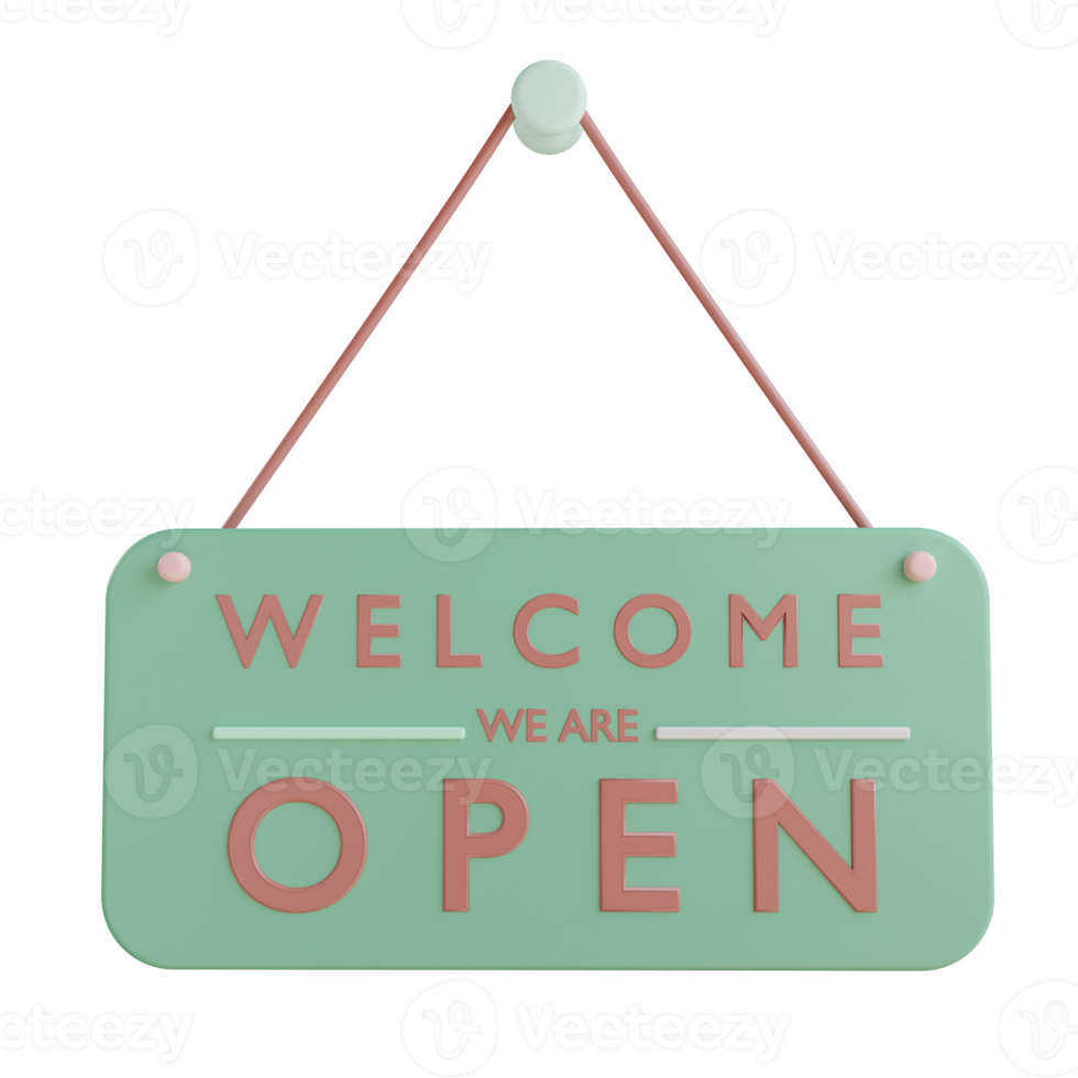 3d open store tag object with transparent background png