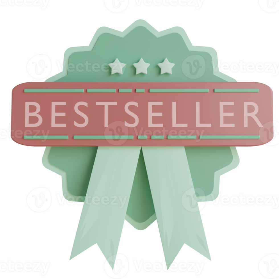 3d best seller object with transparent background png