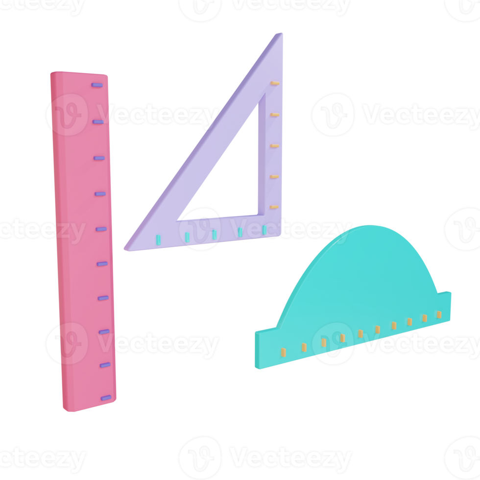 3d ruler object with transparent background png