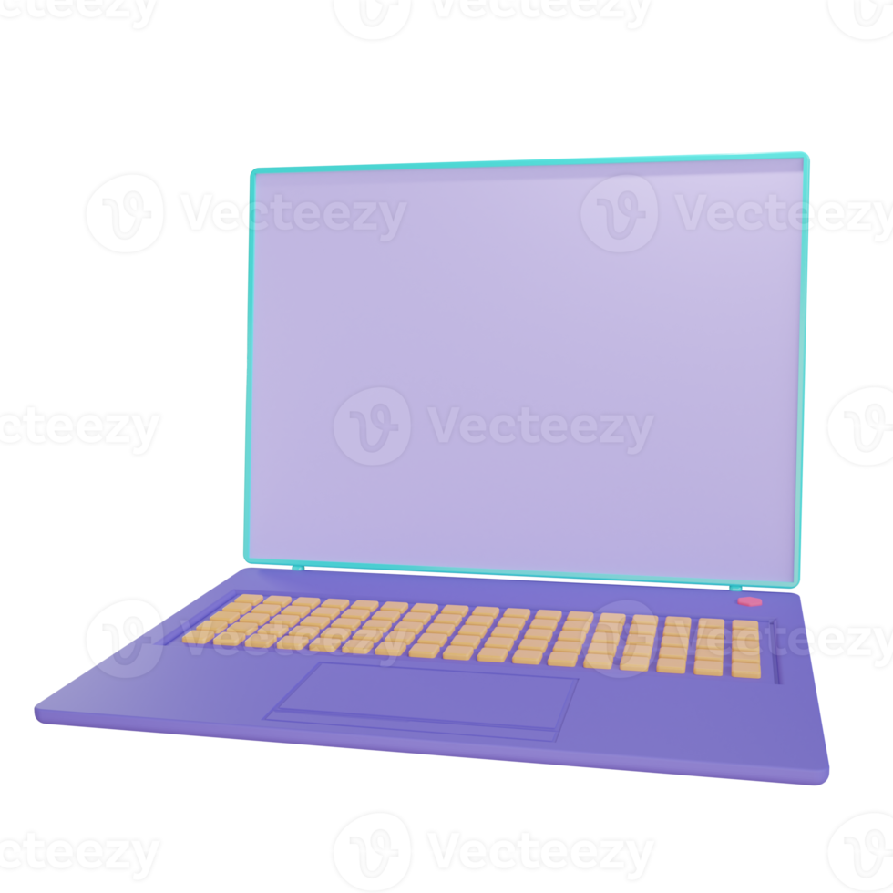 3D-laptopobject met transparante achtergrond png