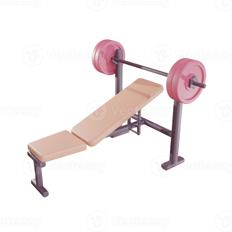 3d Bench Press object with transparent background png