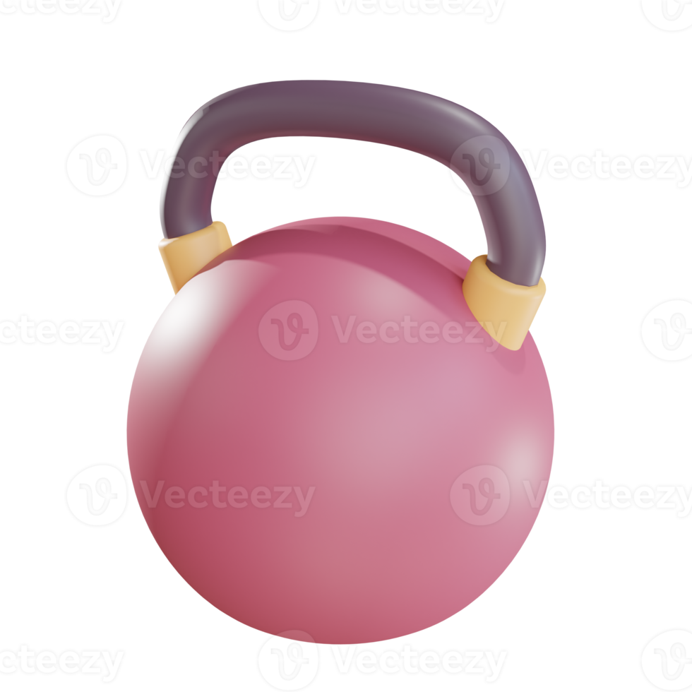 3d Kettlebell object with transparent background png
