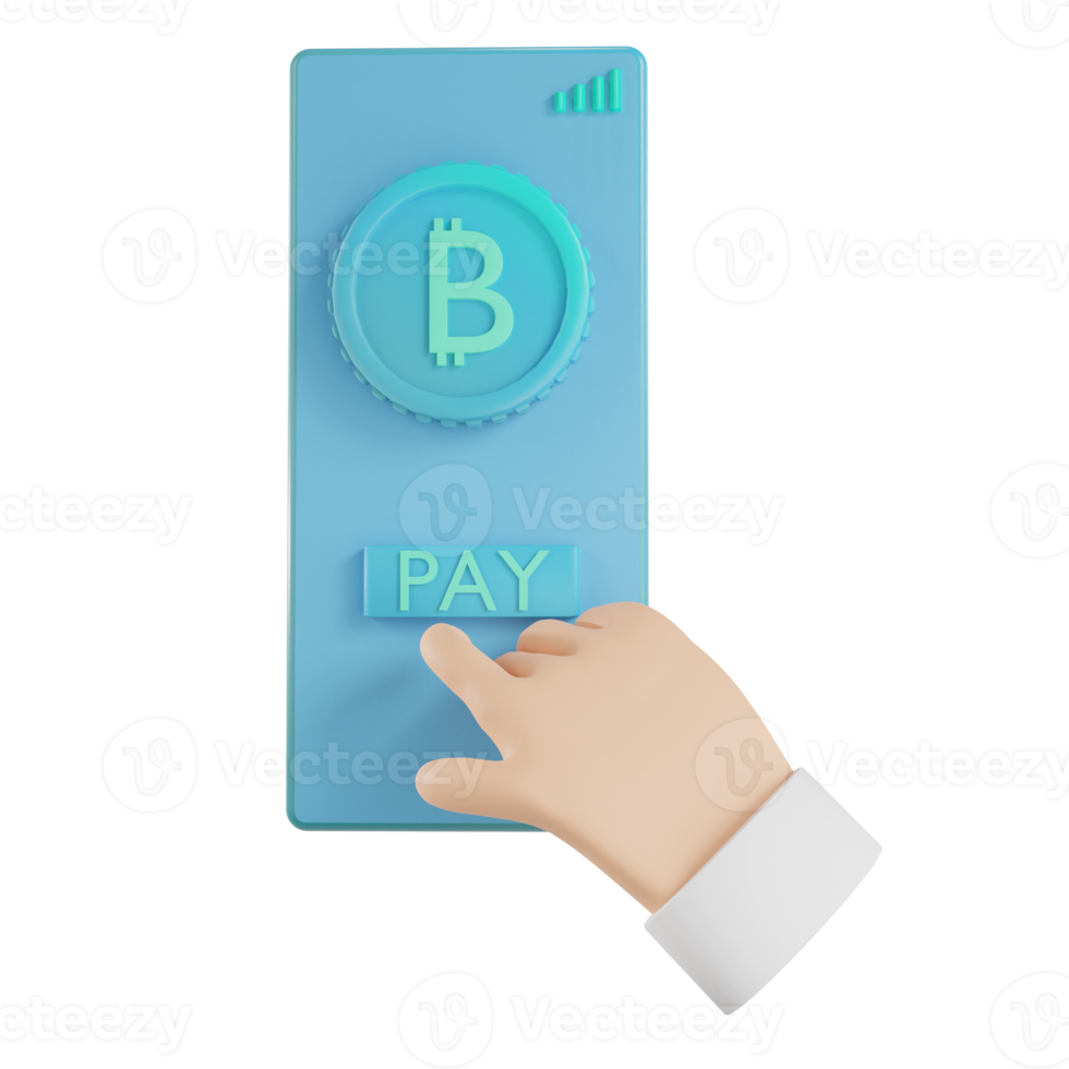 3d render bitcoin payment illustration png