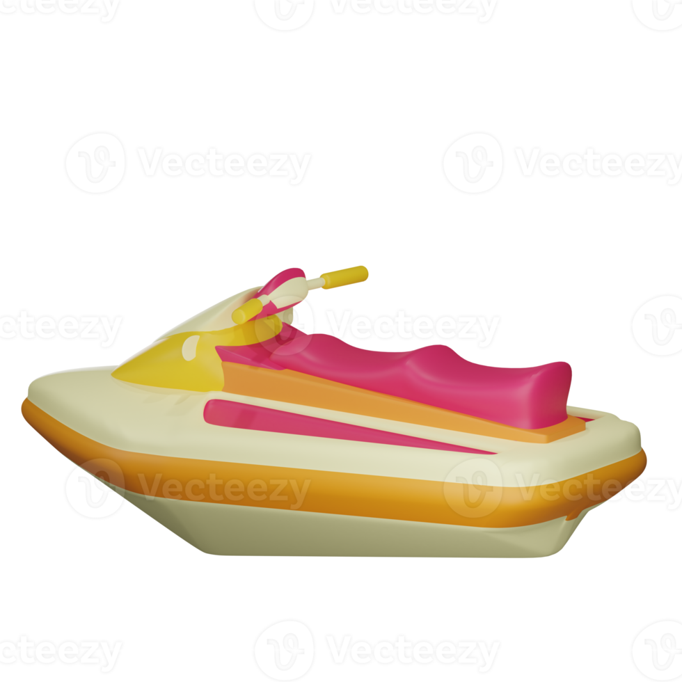 3d speedboat object with transparent background png
