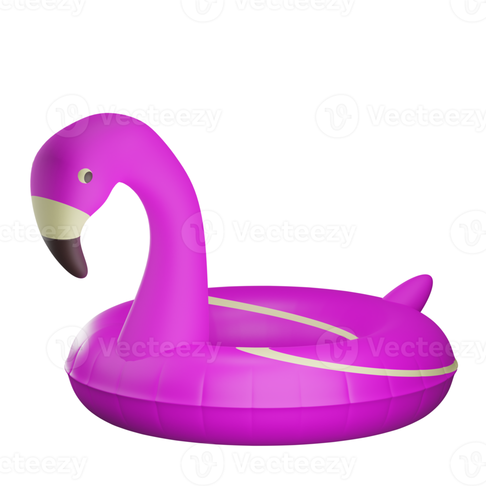 Objet bouée flamingo 3d avec fond transparent png