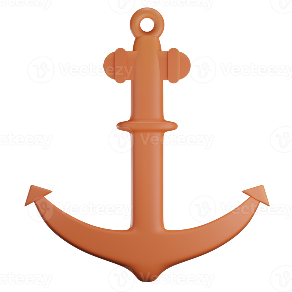 3d anchor object with transparent background png