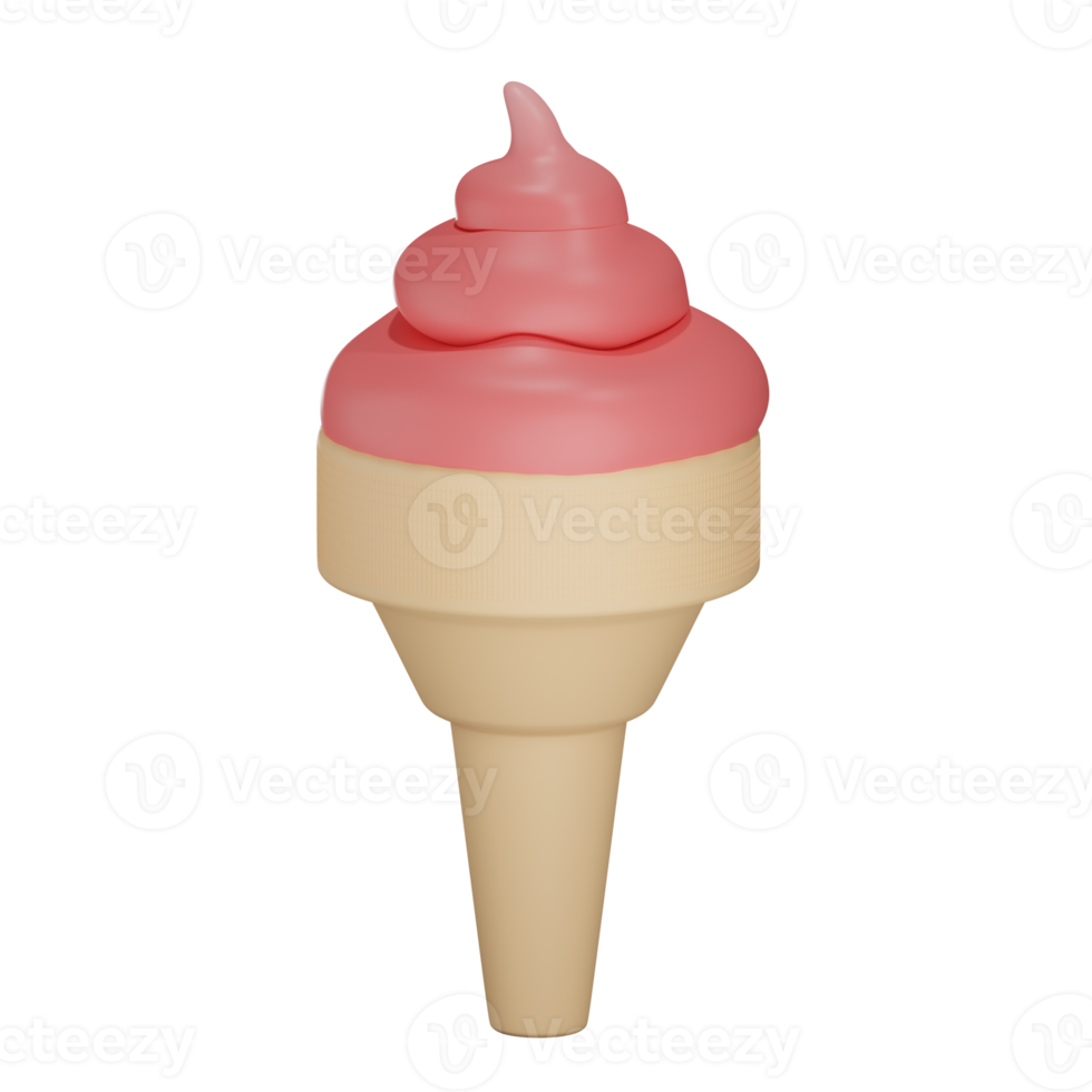 3d ice cream object with transparent background png