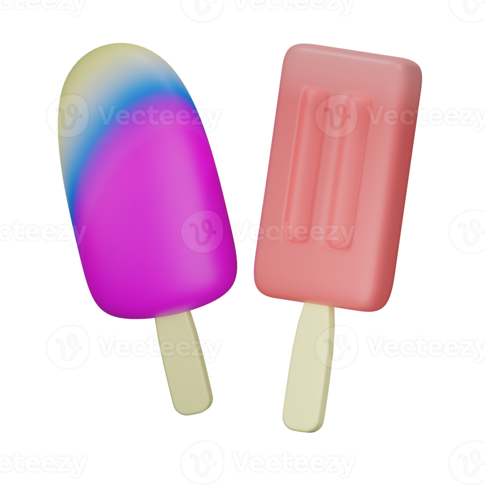 3d ice cream object with transparent background png