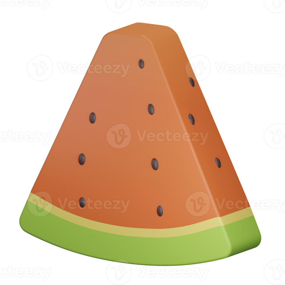 3D-Wassermelonenobjekt mit transparentem Hintergrund png