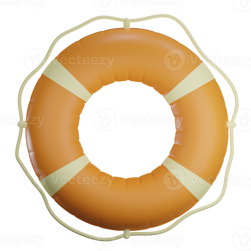 3d life buoy object with transparent background png