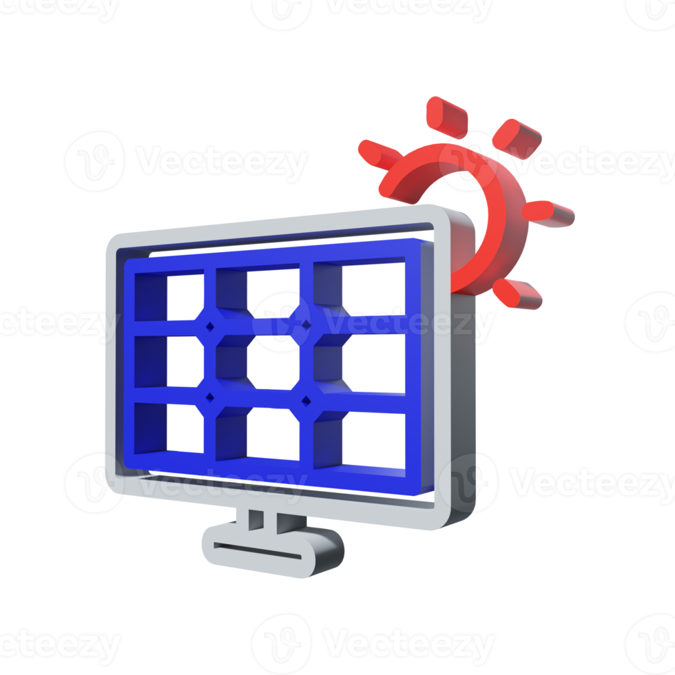 3D Icon Solar PNG Transparent.