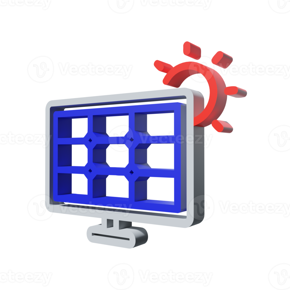 3d ícone solar png transparente.