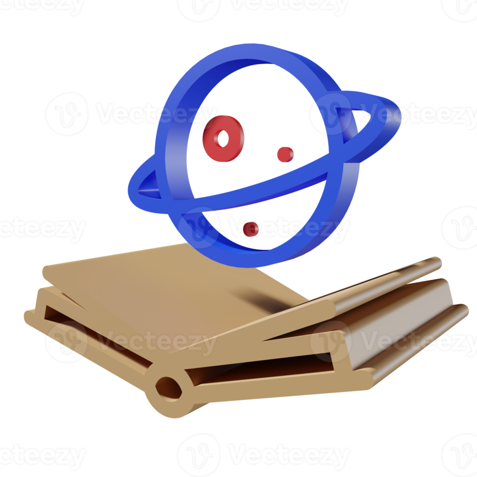 Back to school 3D icon PNG transparent.
