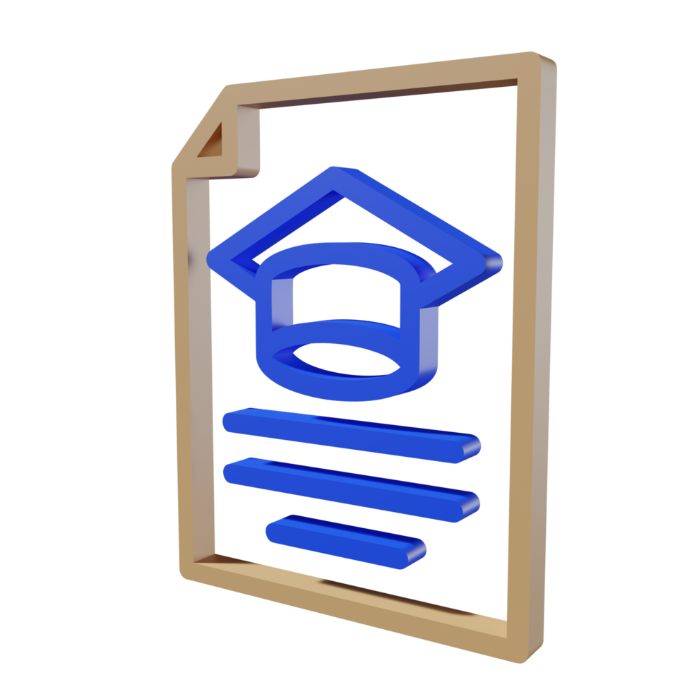 Back to school 3D icon PNG transparent.