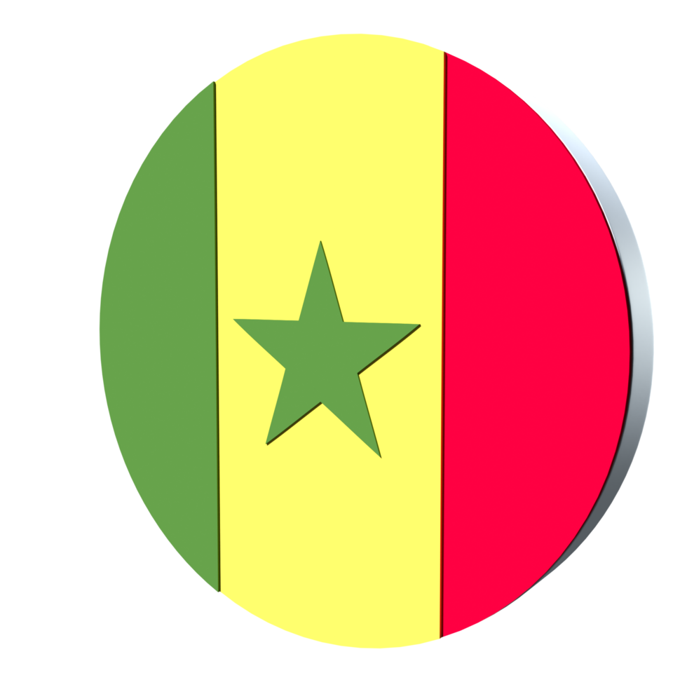 Senegal flag 3d icon PNG transparent