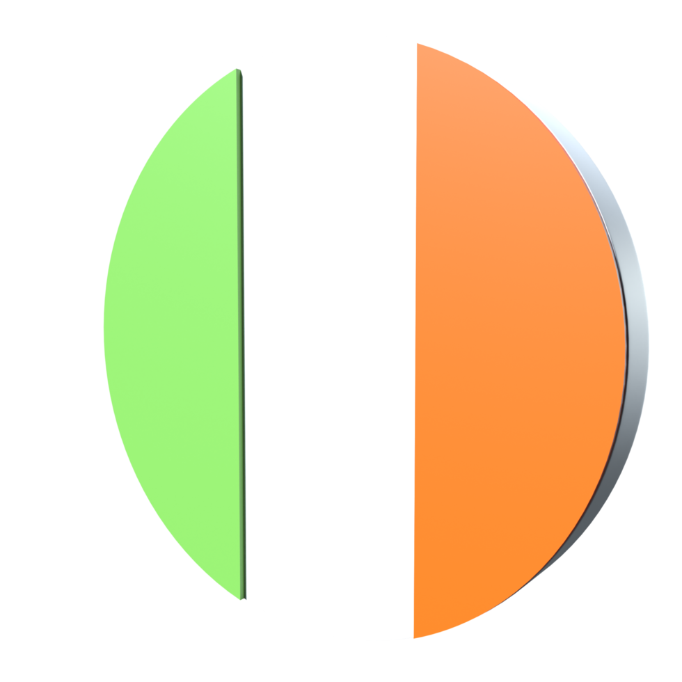 ierland vlag 3d pictogram png transparant