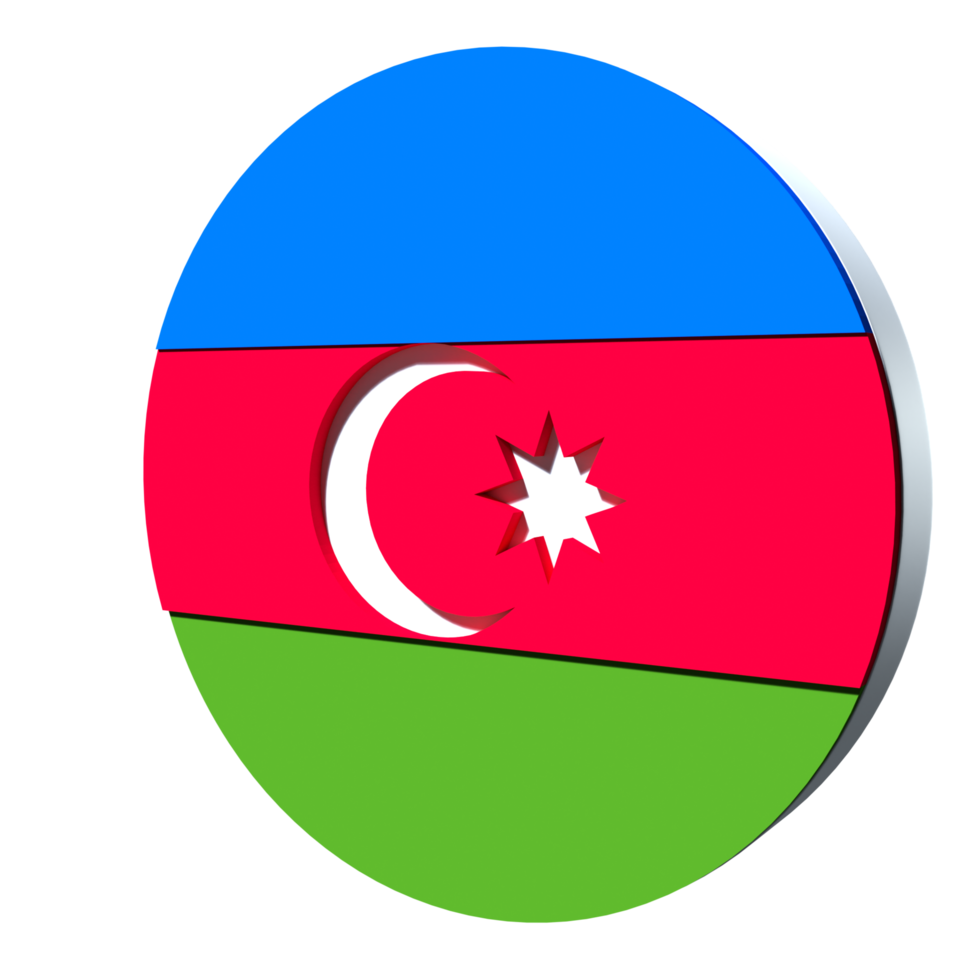 Azerbaijan flag 3d icon PNG transparent