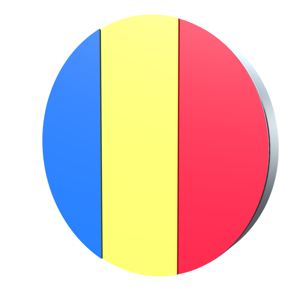 Romania flag 3d icon PNG transparent